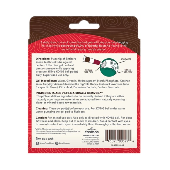 TropiClean Enticers Teeth Cleaning Gel Refills for KONG Dental Ball
3 pack - Picture 2 of 2